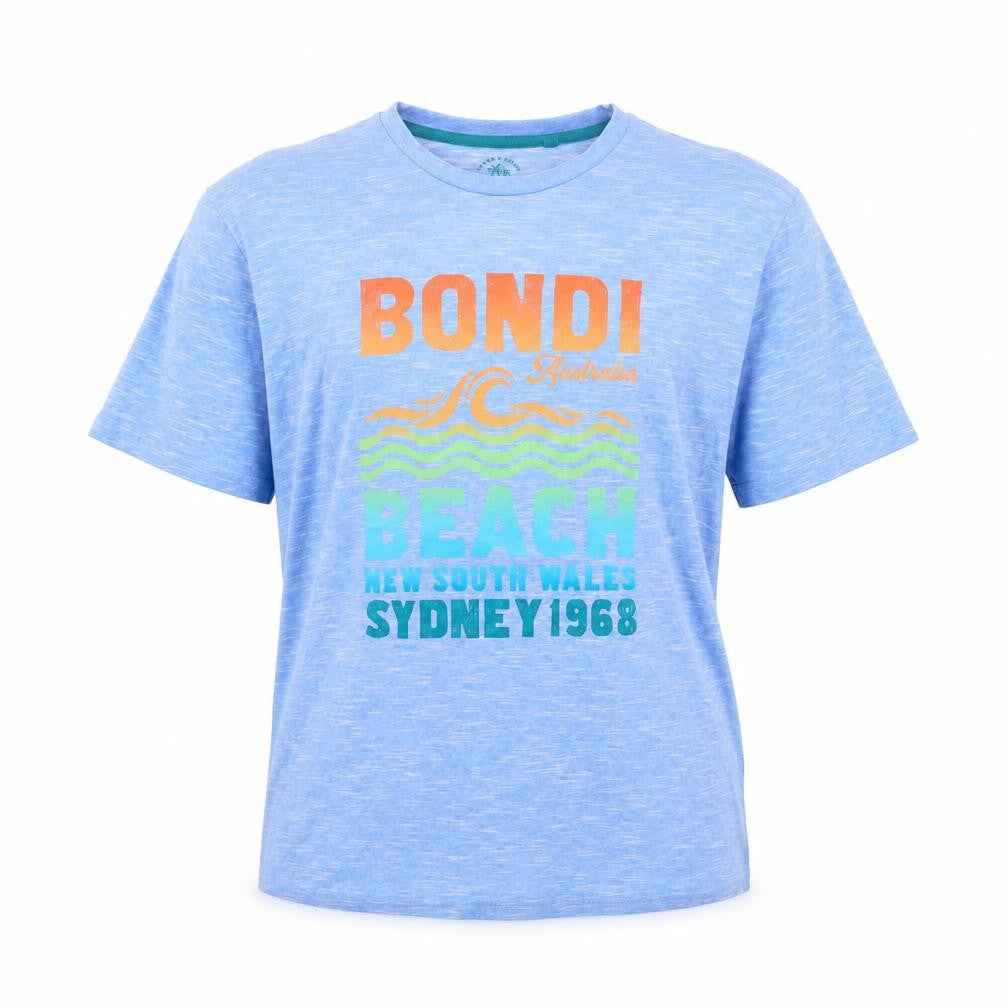 Next Men's Blue Graphic T-Shirt, Size L, Beach Theme