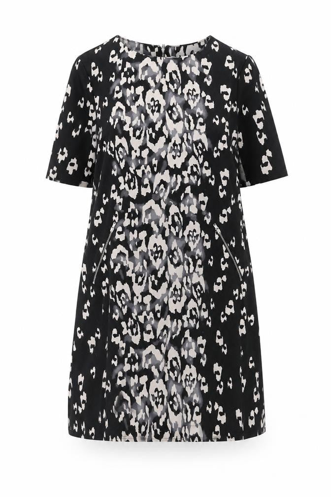 Wallis Women’s Petite Black Dress, Size 14, Animal Print