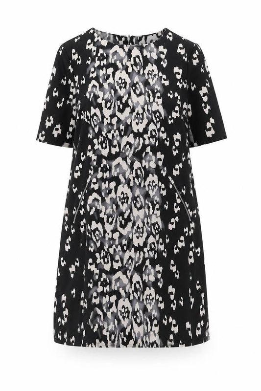 Wallis Women’s Petite Black Dress, Size 14, Animal Print