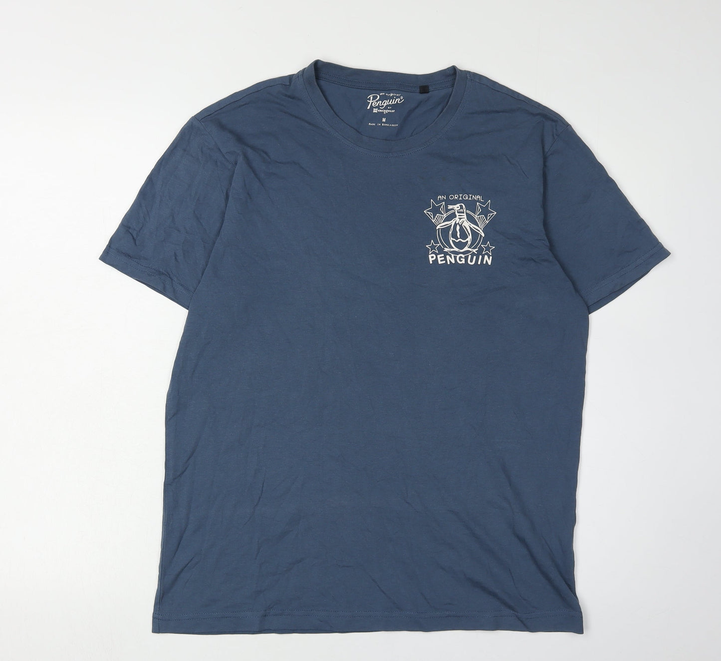 Penguin Men's Blue Graphic T-Shirt, M, Regular Fit
