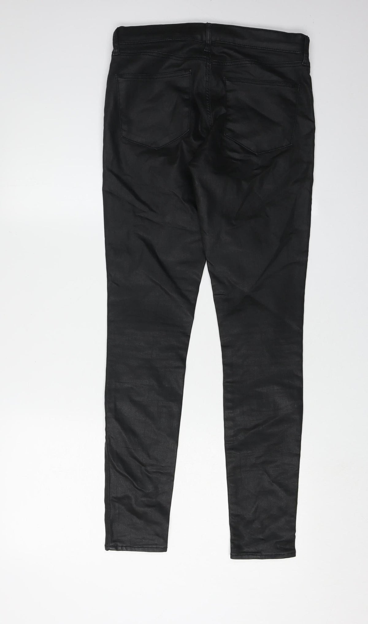 Topshop Women's Black Coated Leigh Skinny Jeggings