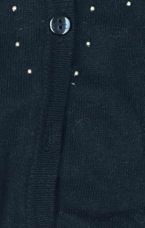Red Herring Women's Black Cardigan 4, Button Accent, Casual