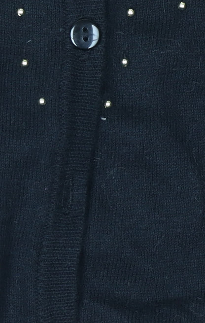 Additional view of Red Herring Women's Black Cardigan 4, Button Accent, Casual