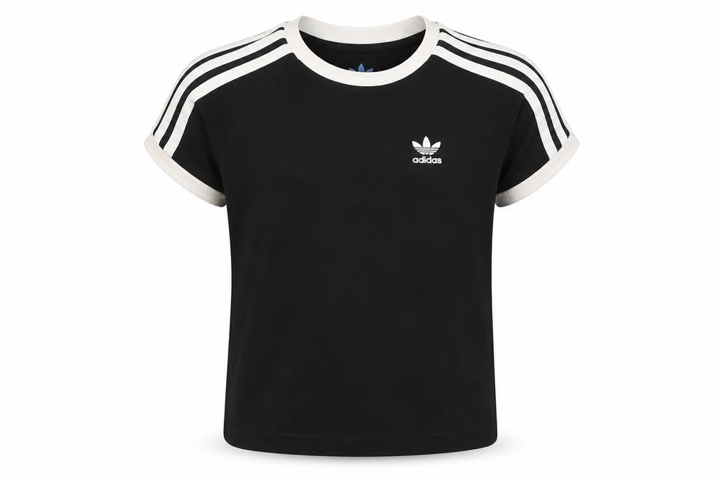 Adidas Girls Black T-Shirt, Logo Accent, 4-5 Years