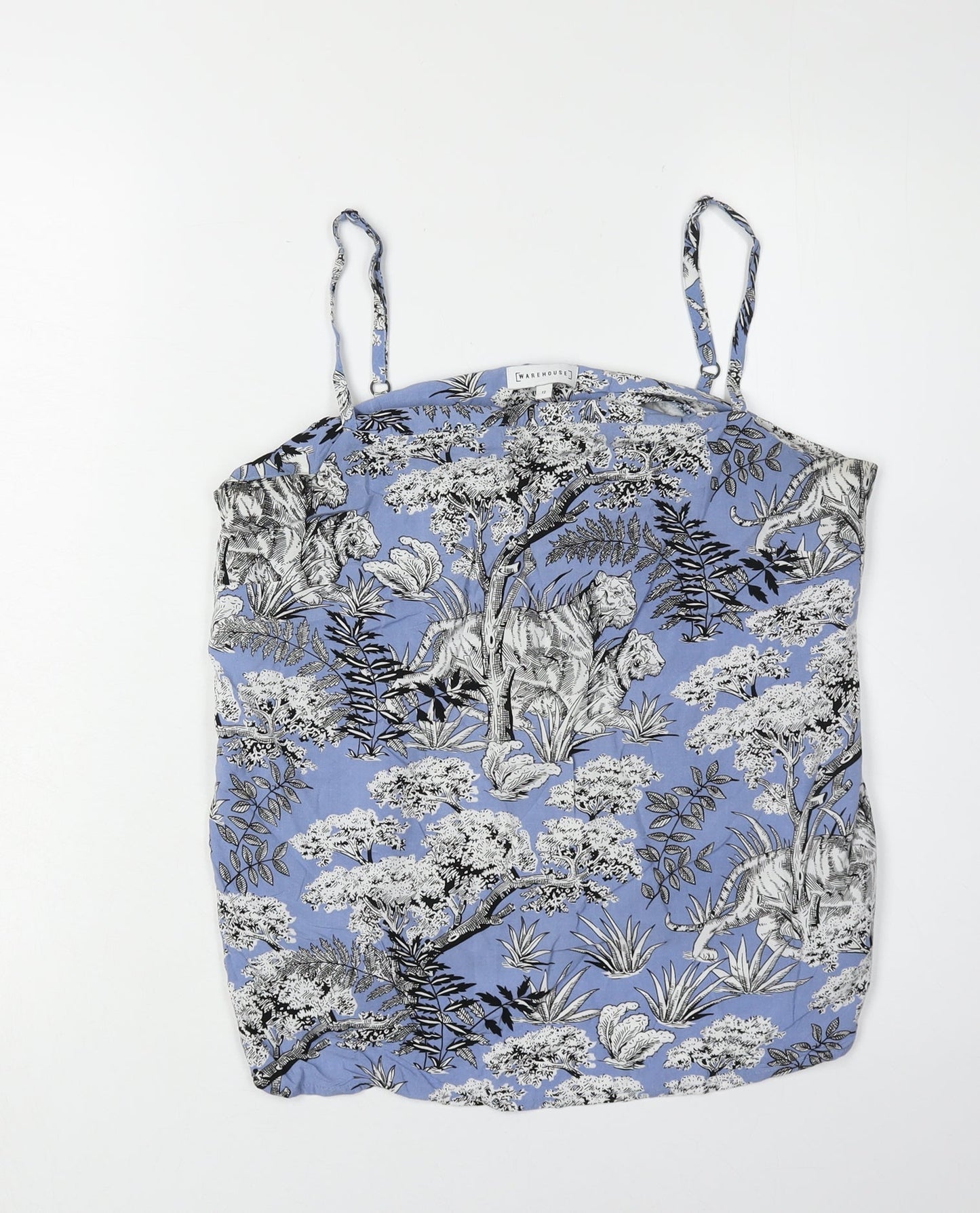 Warehouse Women's Blue Floral Camisole Tank, Size 12