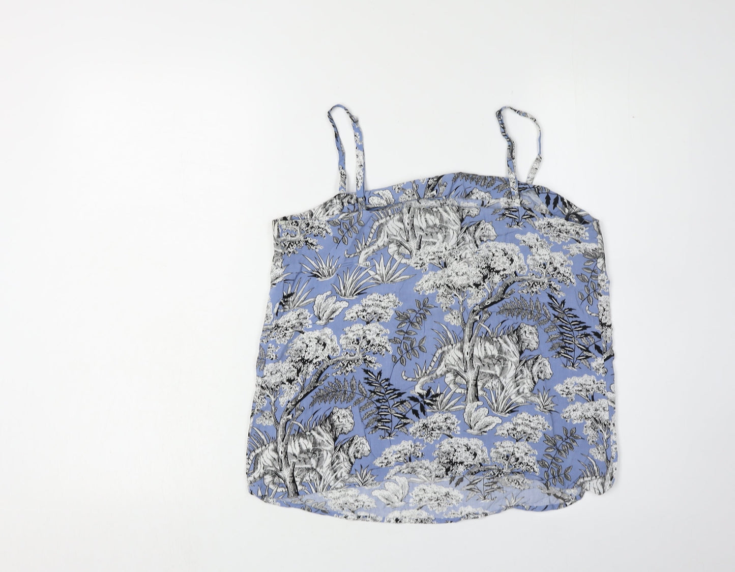 Warehouse Women's Blue Floral Camisole Tank, Size 12