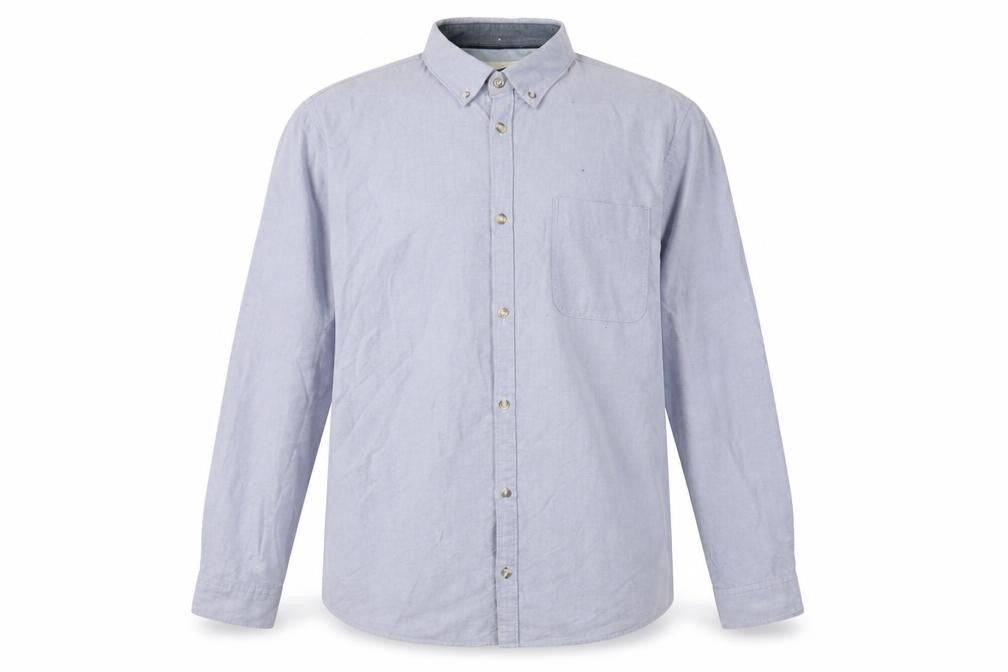 Cambridge Dry Goods Men's Blue Button-Up Shirt L