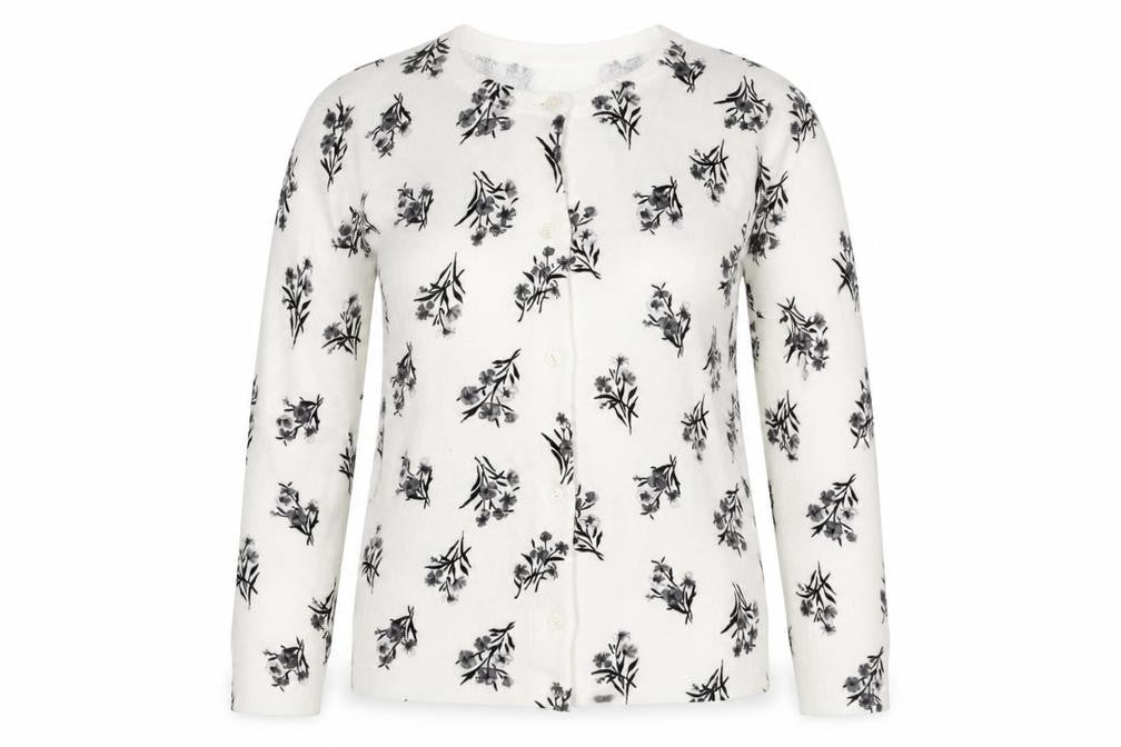 Lands' End Women's S Multicoloured Floral Cardigan