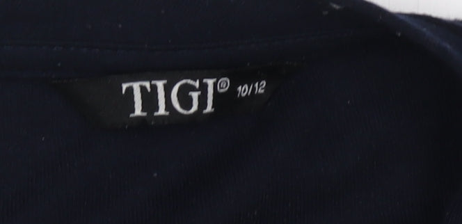 TIGI Women's Black V-Neck Cardigan Size 10