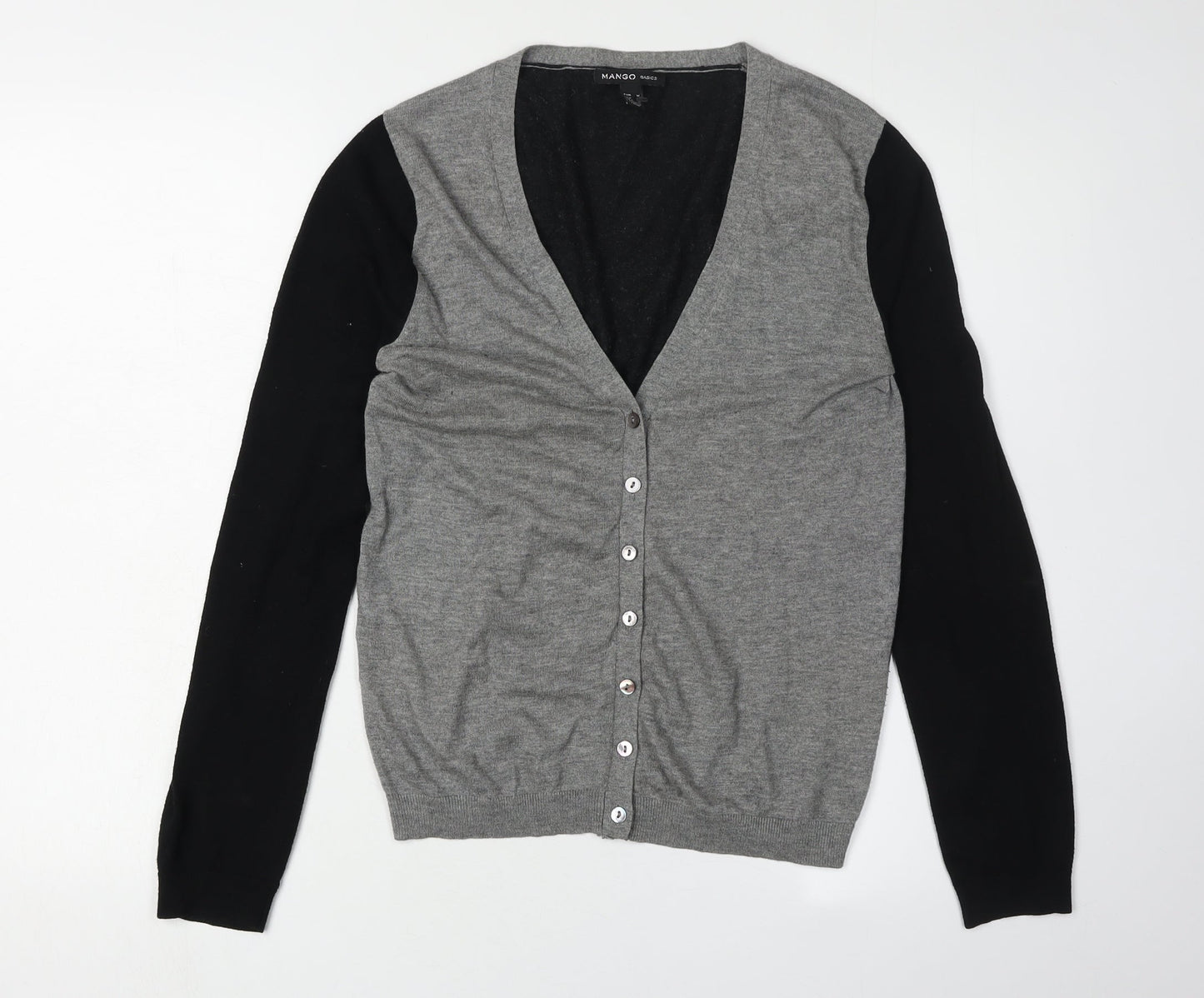Mango Women's Grey V-Neck Cardigan Size 10