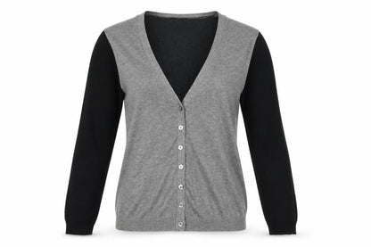 Mango Women's Grey V-Neck Cardigan Size 10