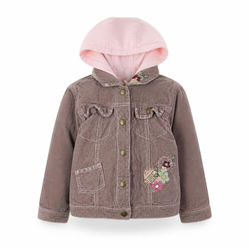Next Girls Brown Embroidered Corduroy Jacket 3-4 Years