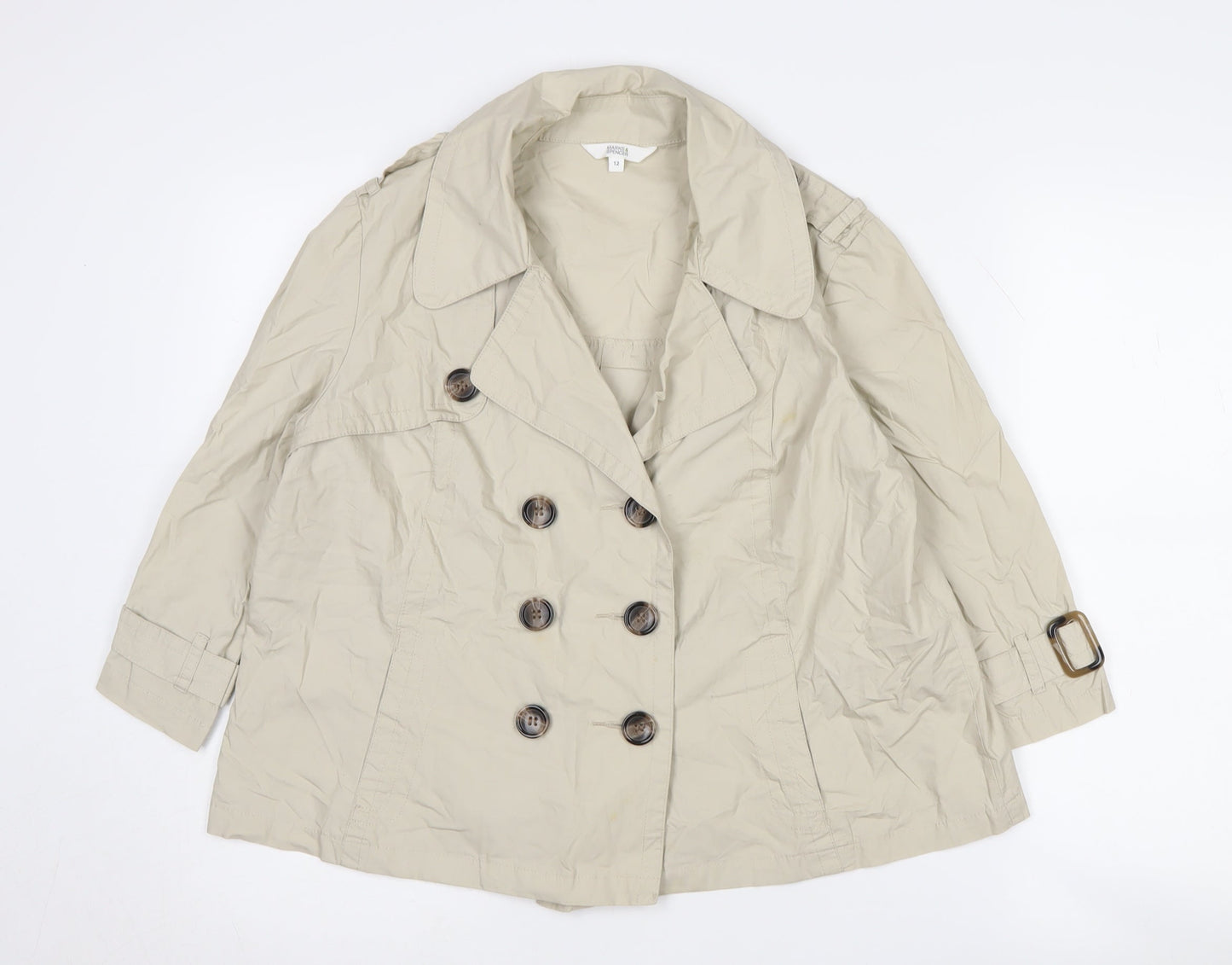 Marks & Spencer Women's Beige Pea Coat Size 12