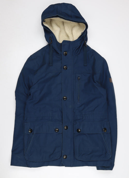 Burton Menswear Blue Parka Jacket, Men's S, Hooded, Lined