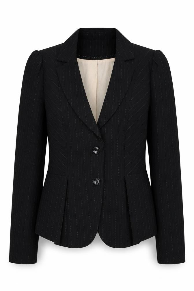 Evie Black Women's Size 12 Pinstripe Blazer