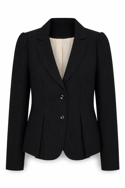 Evie Black Women's Size 12 Pinstripe Blazer