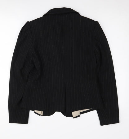 Back view of Evie Black Women's, size 12, Pinstripe Blazer