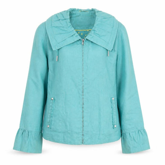 Per Una Women's Blue Flax Zip Jacket, Size 12