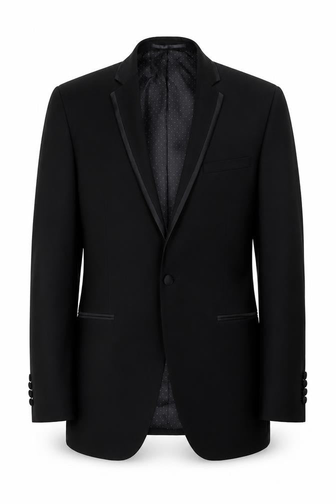 Moss 1851 Men's Black Wool Tuxedo Blazer 38 Regular Fit