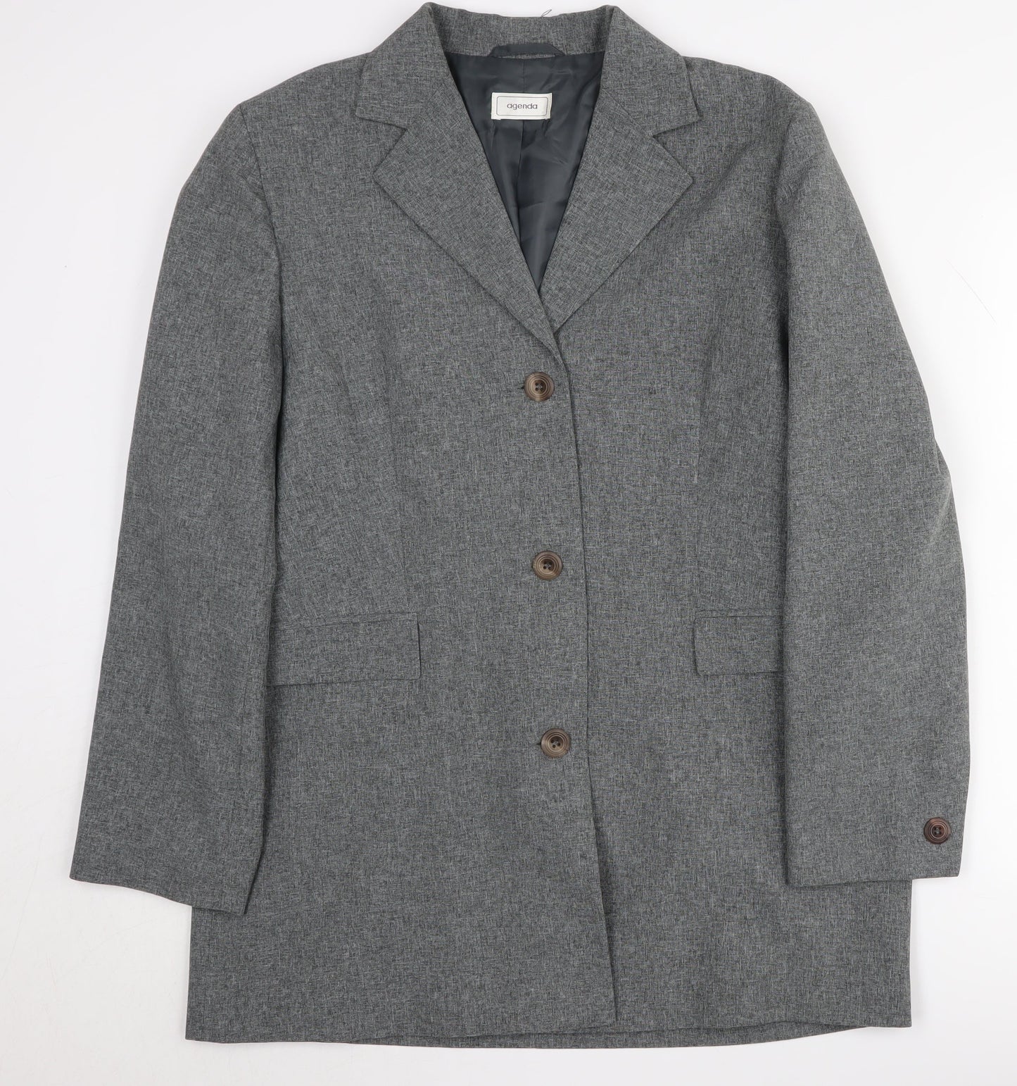 Agenda Women's Grey Blazer Trouser Suit Size 14