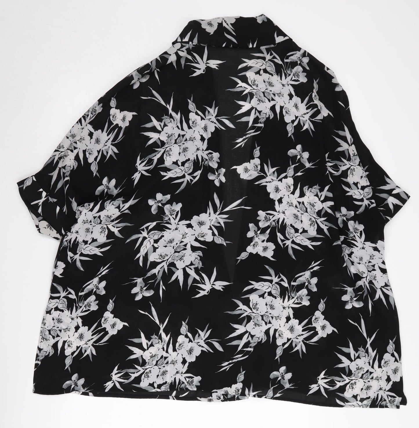 Jacques Vert Women's Black Floral Cape Small