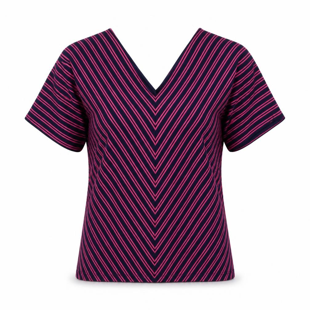 Jacques Vert Women's Multicoloured Striped V-Neck Top S