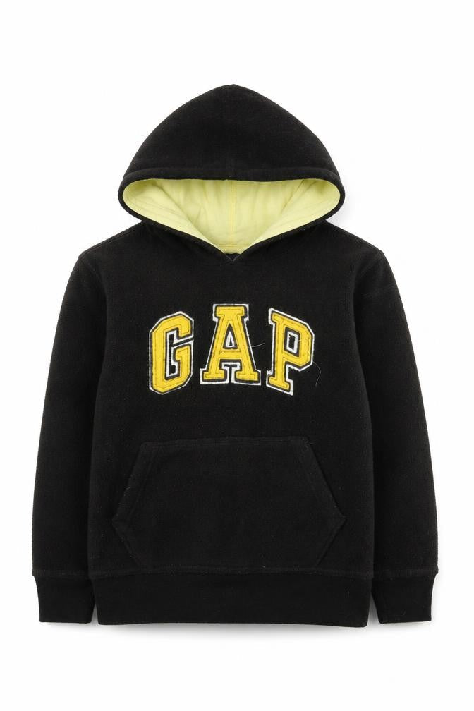 Gap Boys Black Hoodie Pullover Fleece 6-7 Years