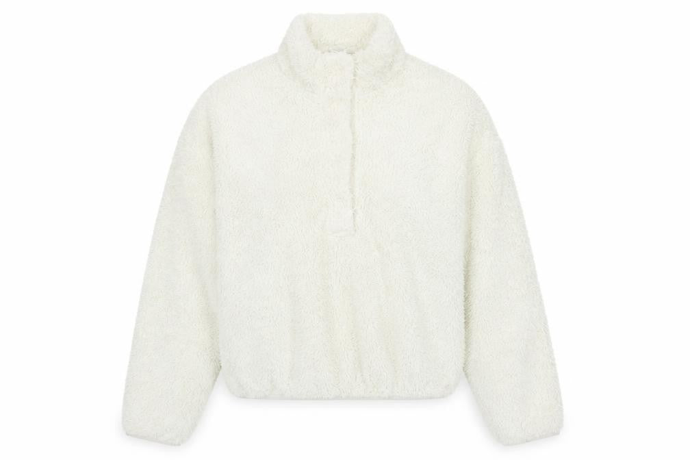 H&M Women's White Mock Neck Sweatshirt Size 12