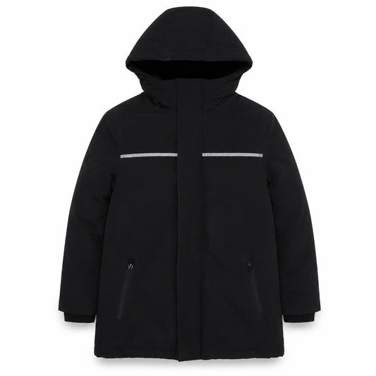 Andy & Evan Boys Black Parka Coat L Winter Hooded