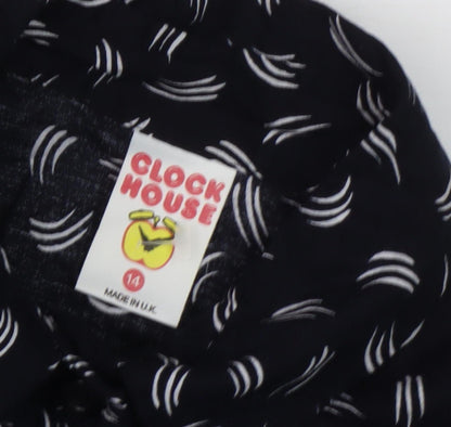 Clockhouse Women's Black Button-Up Shirt - Size 14