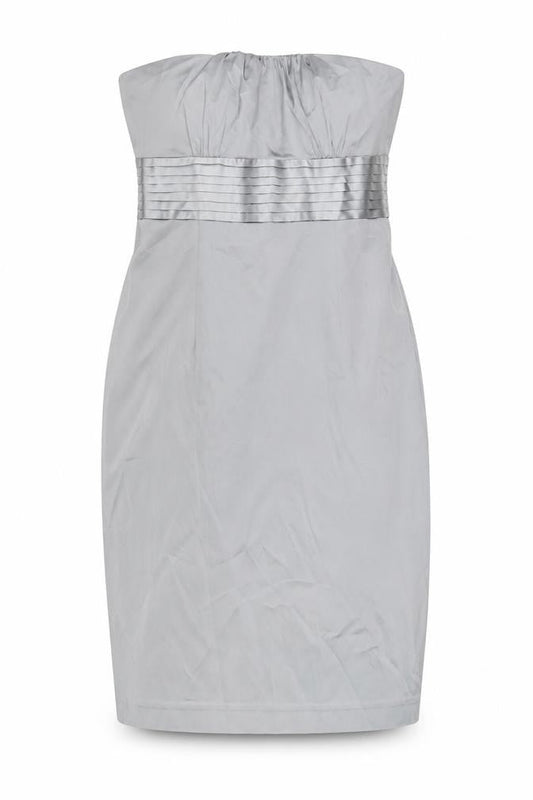 Warehouse Women's Grey Strapless Sheath Dress Size 14