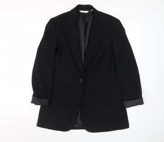 Next Women's Black Single-Breasted Blazer Size 8
