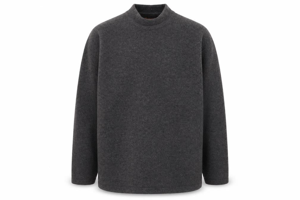 George Men's Grey Pullover Sweatshirt, Medium, Mock Neck