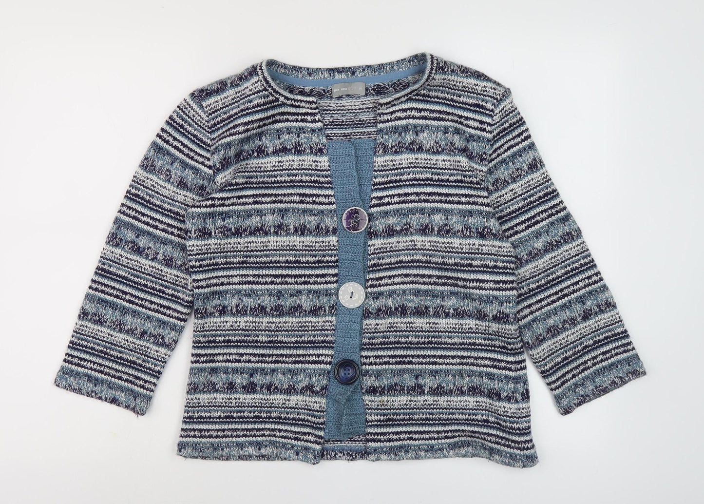 Per Una Women's Multicoloured Striped Knit Jacket M