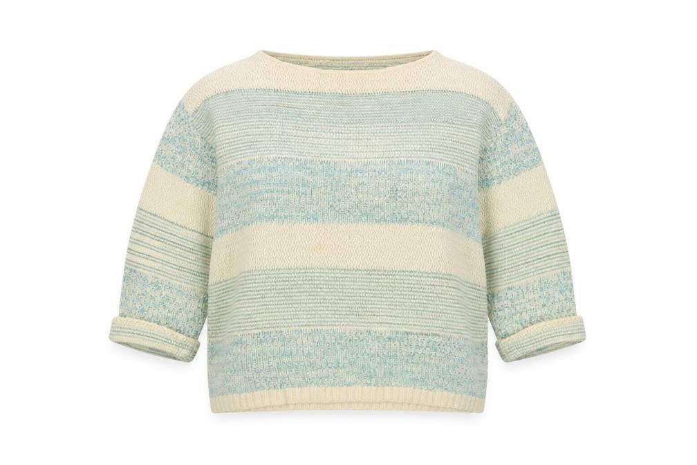 FatFace Women's Blue Striped 3/4 Sleeve Knit Jumper Size 10