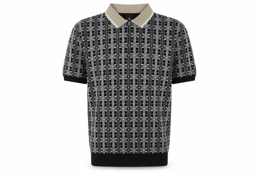 River Island Men's Black Collared Pullover Jumper L