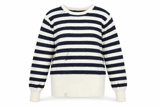 Marks & Spencer Women's Black Striped Pullover Jumper M