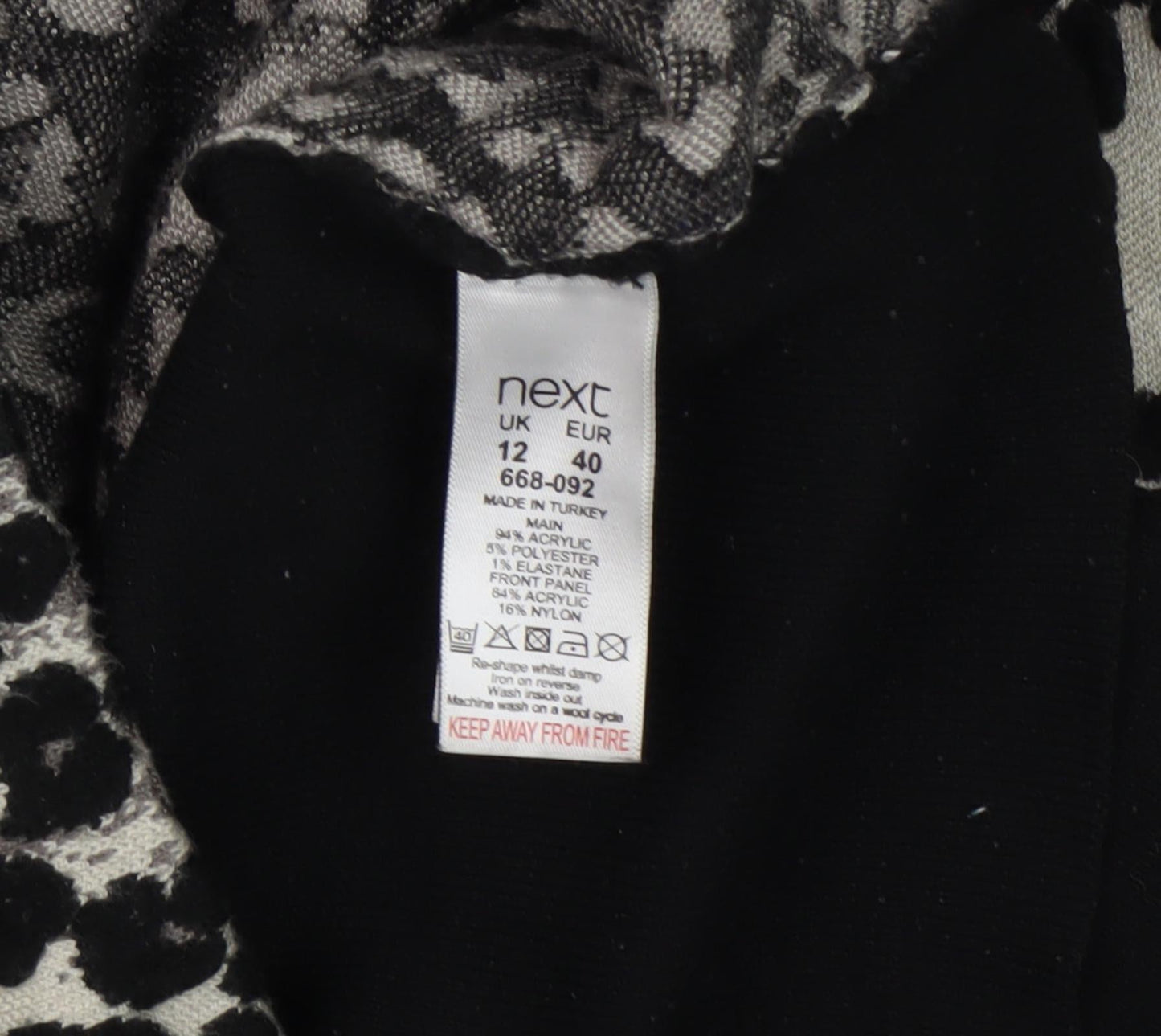 Next Women's Black Animal Print Pullover Jumper - Size 12
