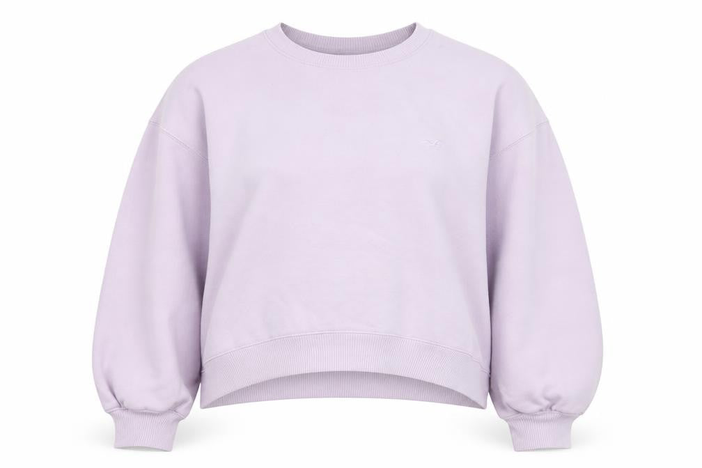 Hollister Women's Purple Crew Neck Sweatshirt S