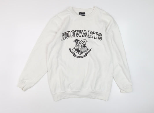 In The Style Women's White Hogwarts Pullover Sweatshirt Size 6