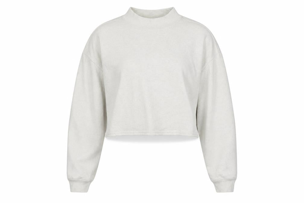 Gildan Women's White XS Mock Neck Fleece Sweatshirt