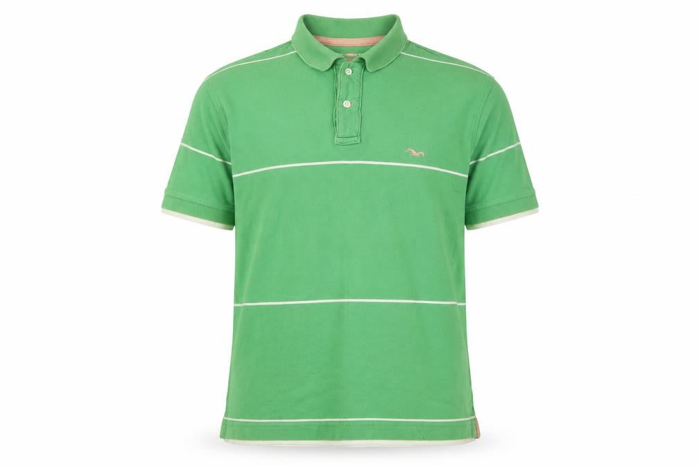 Marks & Spencer Men's Green Striped Polo Shirt M