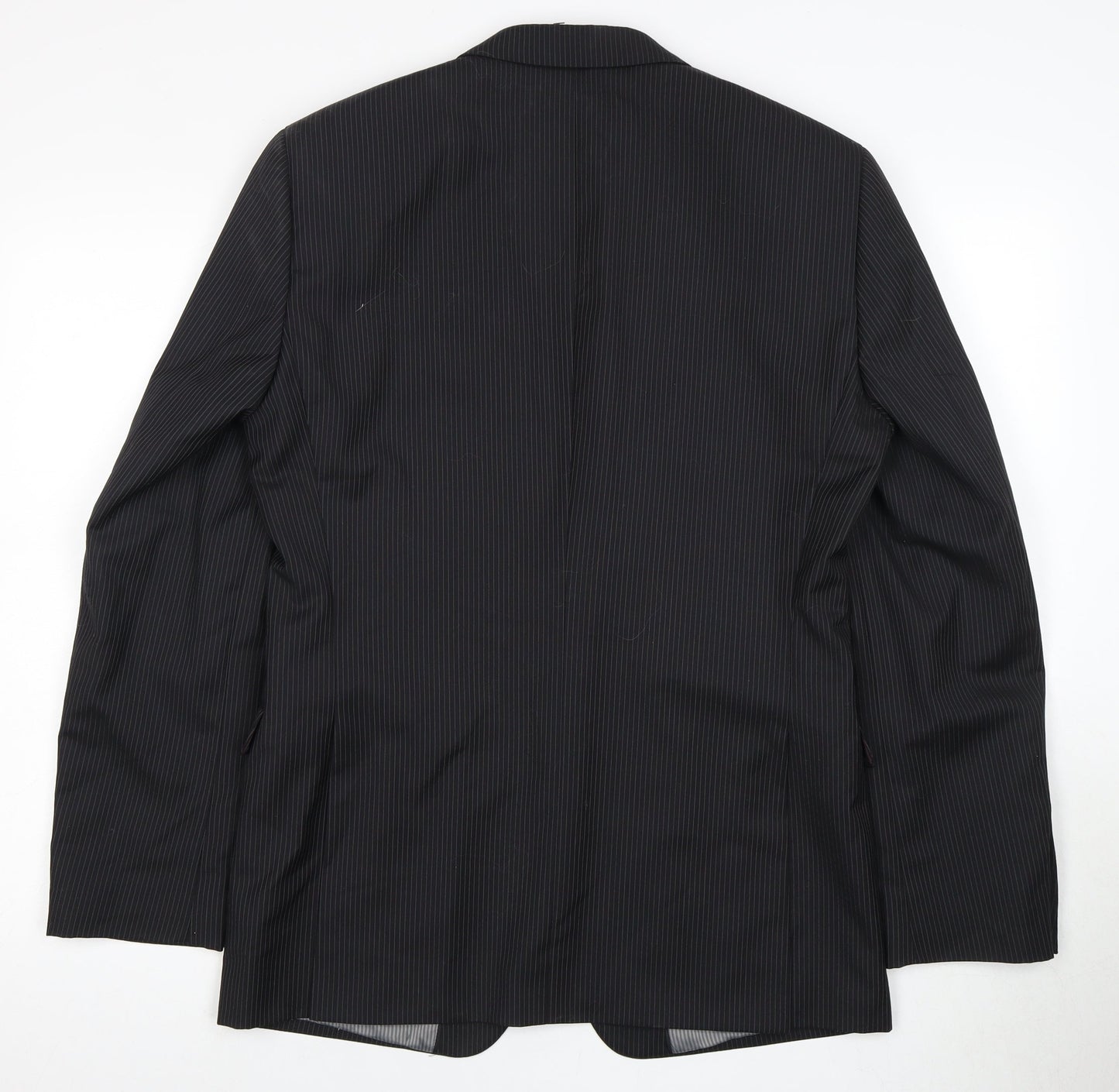 Next Men's Black Blazer, 38R, Striped, Elegant Style