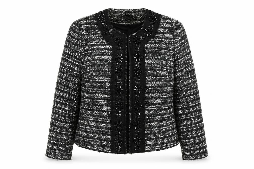 East Women's Black Boucle Jacket Size 10