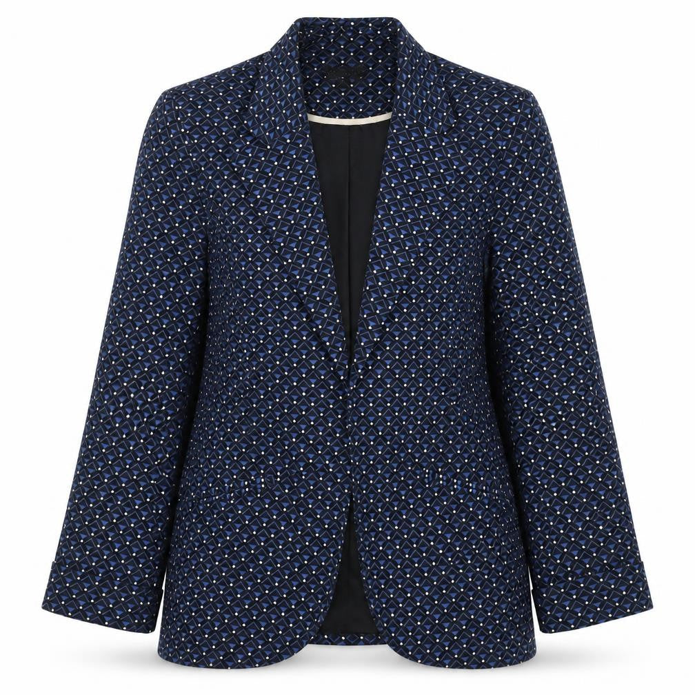 Topshop Women's Blue Geometric Blazer Size 10