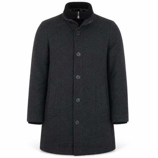 Zara Men’s Black Mid-Length Wool Overcoat, Size L