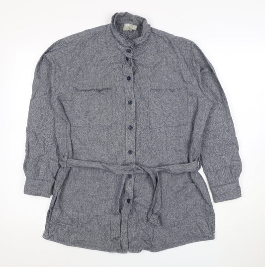 ASOS Women's Blue Button-Up Long Sleeve Shirt Size 12