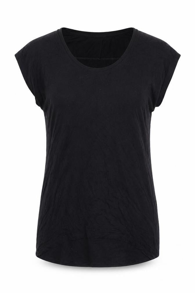 CHIP Women's Black Sleeveless Basic T-Shirt, Size S