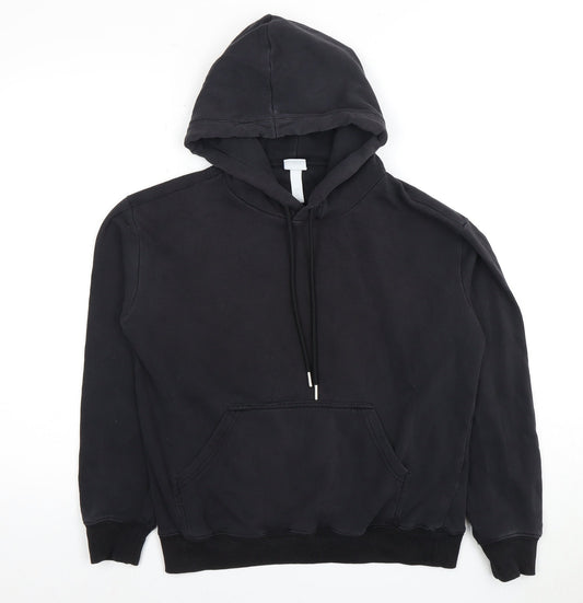H&M Unisex Adults XS Black Pullover Hoodie