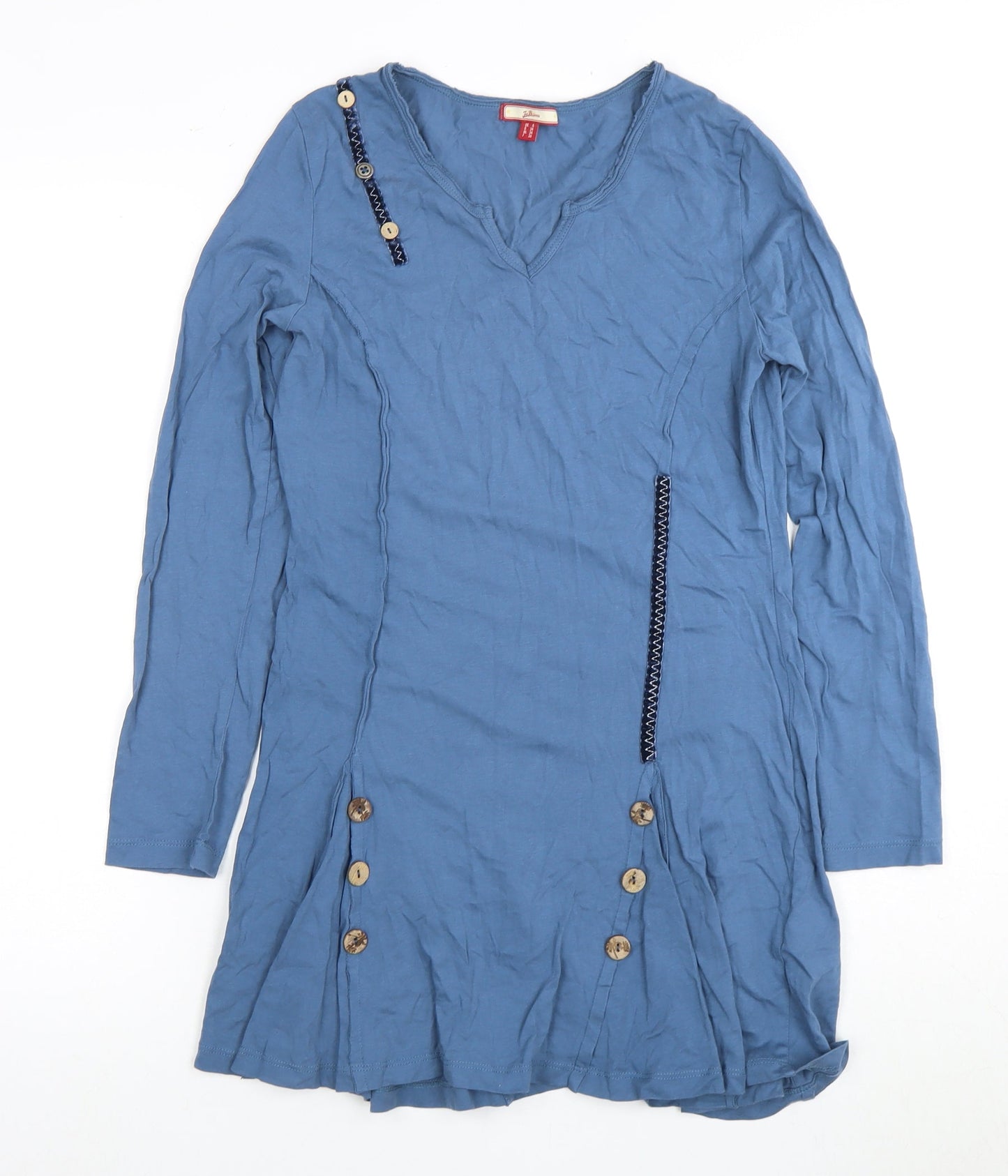 Joe Browns Women's Blue V-Neck Buttoned Dress Size 8